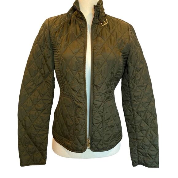 Banana Republic Green Quilted Equestrian Front Zip Field Jacket Women's XS - Picture 1 of 10